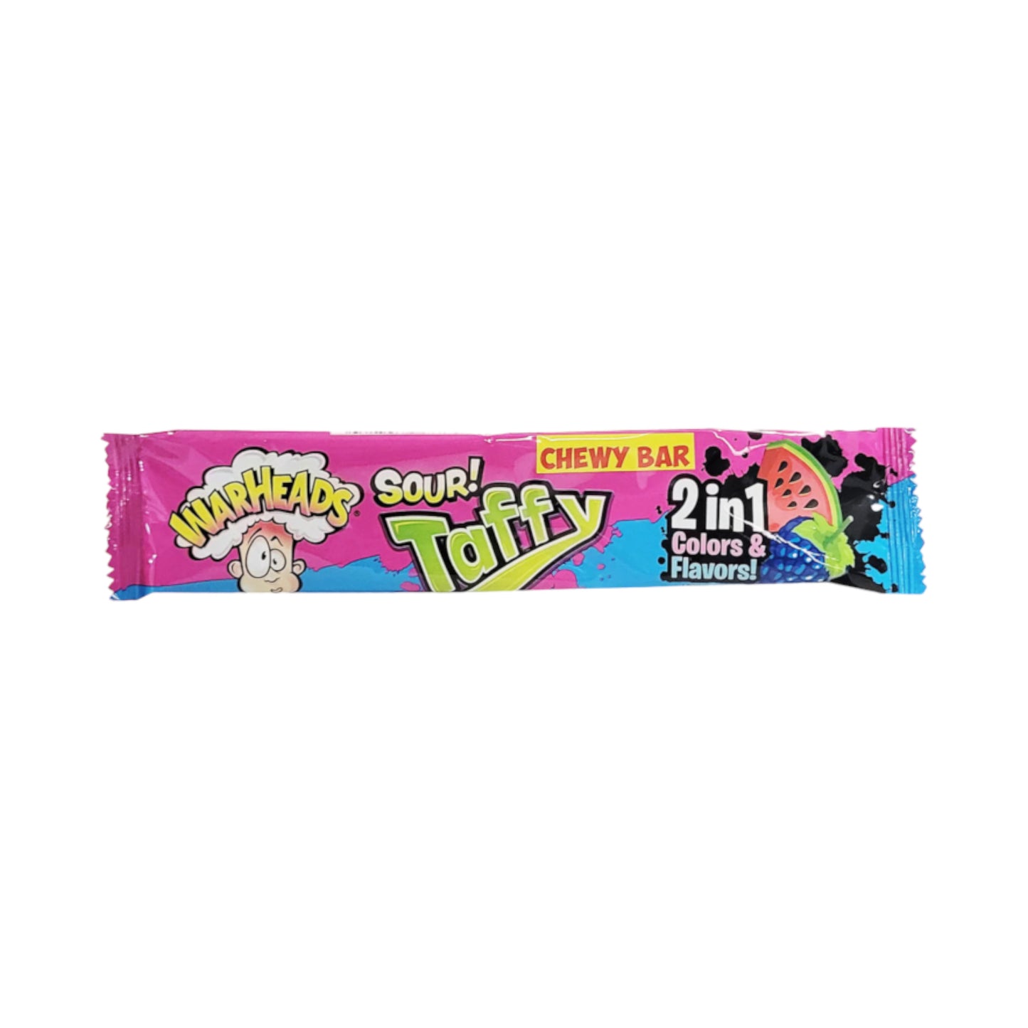 Warheads Taffy Bar 2in1 Watermelon Blue Raspberry - 1.49oz (42g)