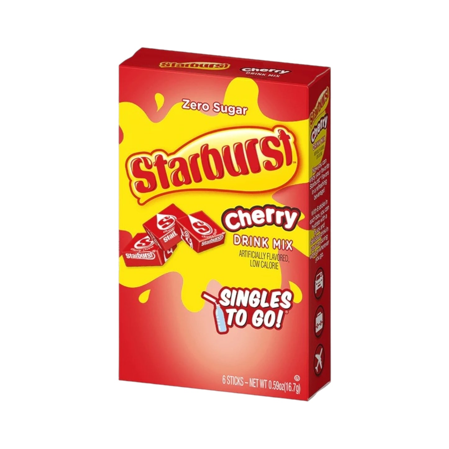 Starburst Drink Mix Cherry Flavour Zero Sugar Sachets - 0.59oz (16.6g)'