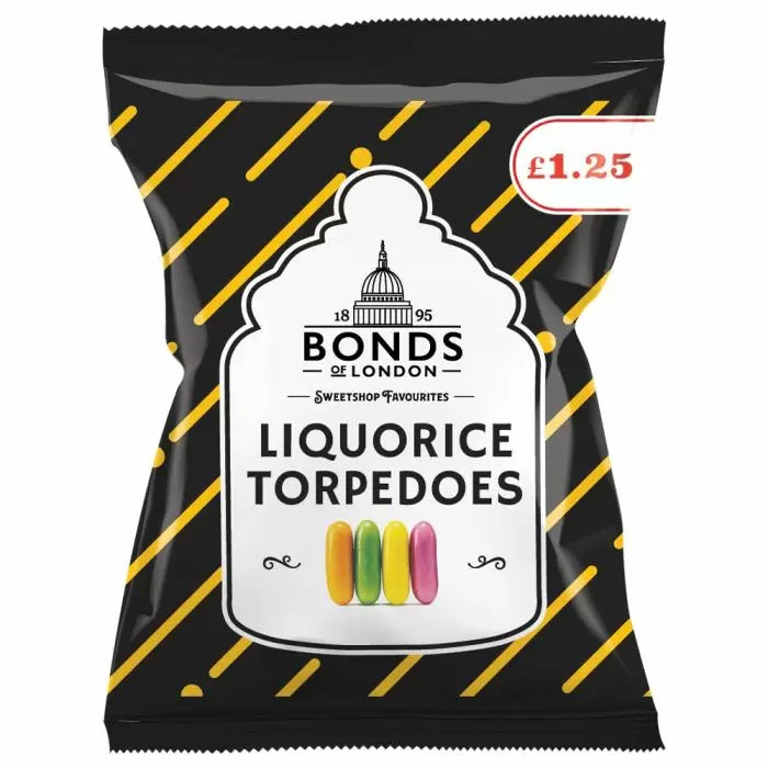 Bonds Liquorice Torpedoes - 120g (PMP £1.25)