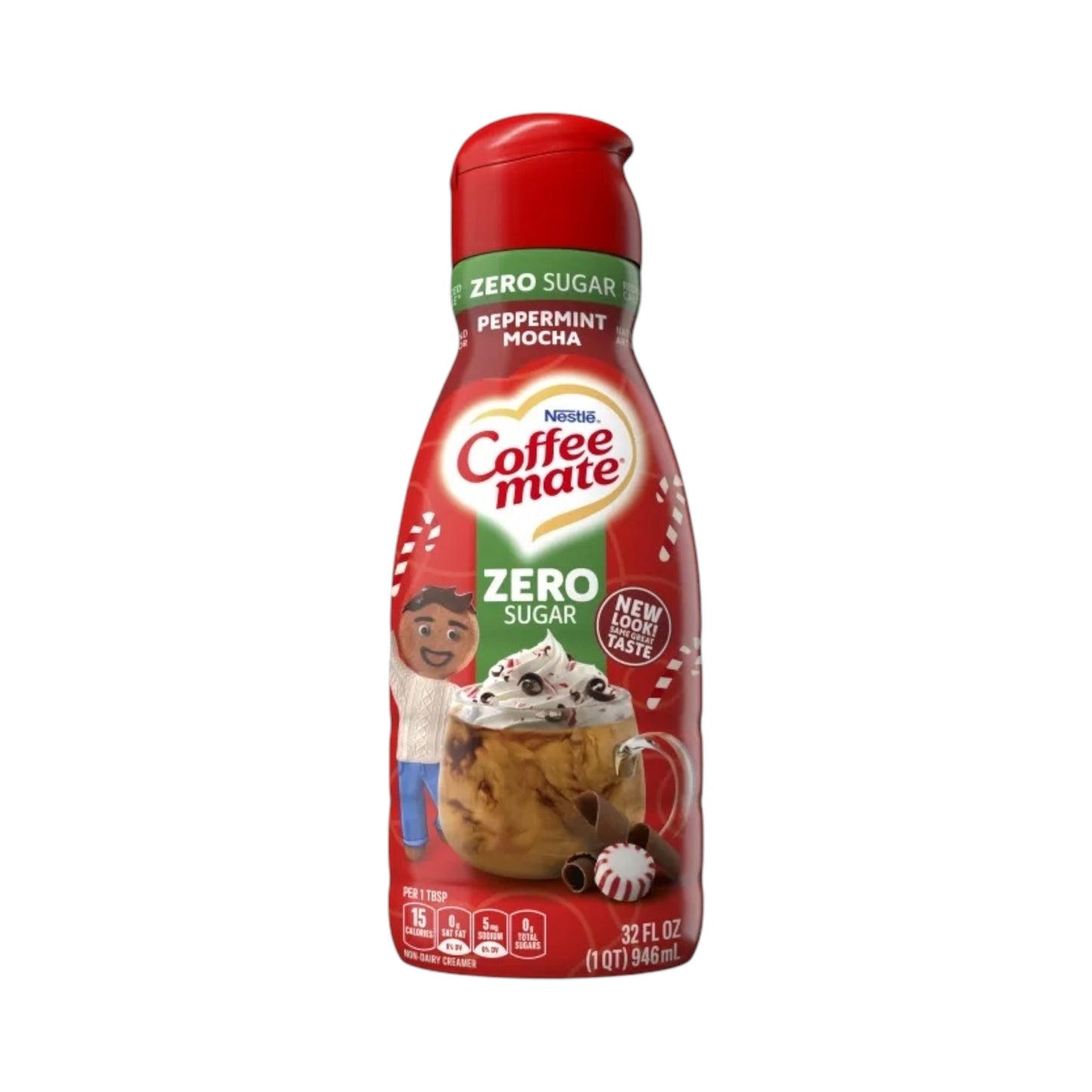 Coffee Mate Peppermint Mocha Zero Sugar Liquid Creamer - 32oz (946ml)