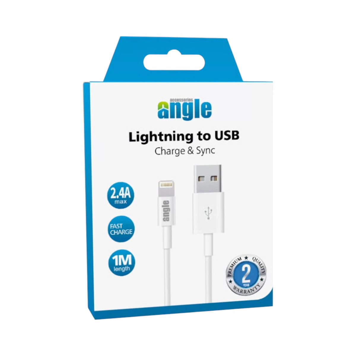Angle Lightning To USB 2.4A