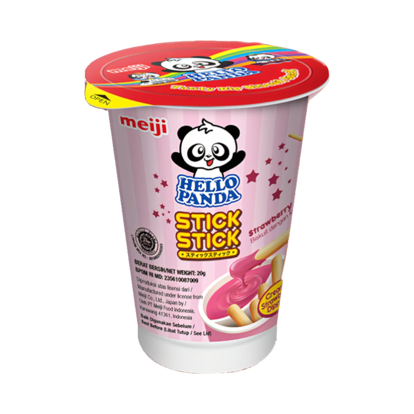 Meiji Hello Panda Stick Stick Strawberry - 20g