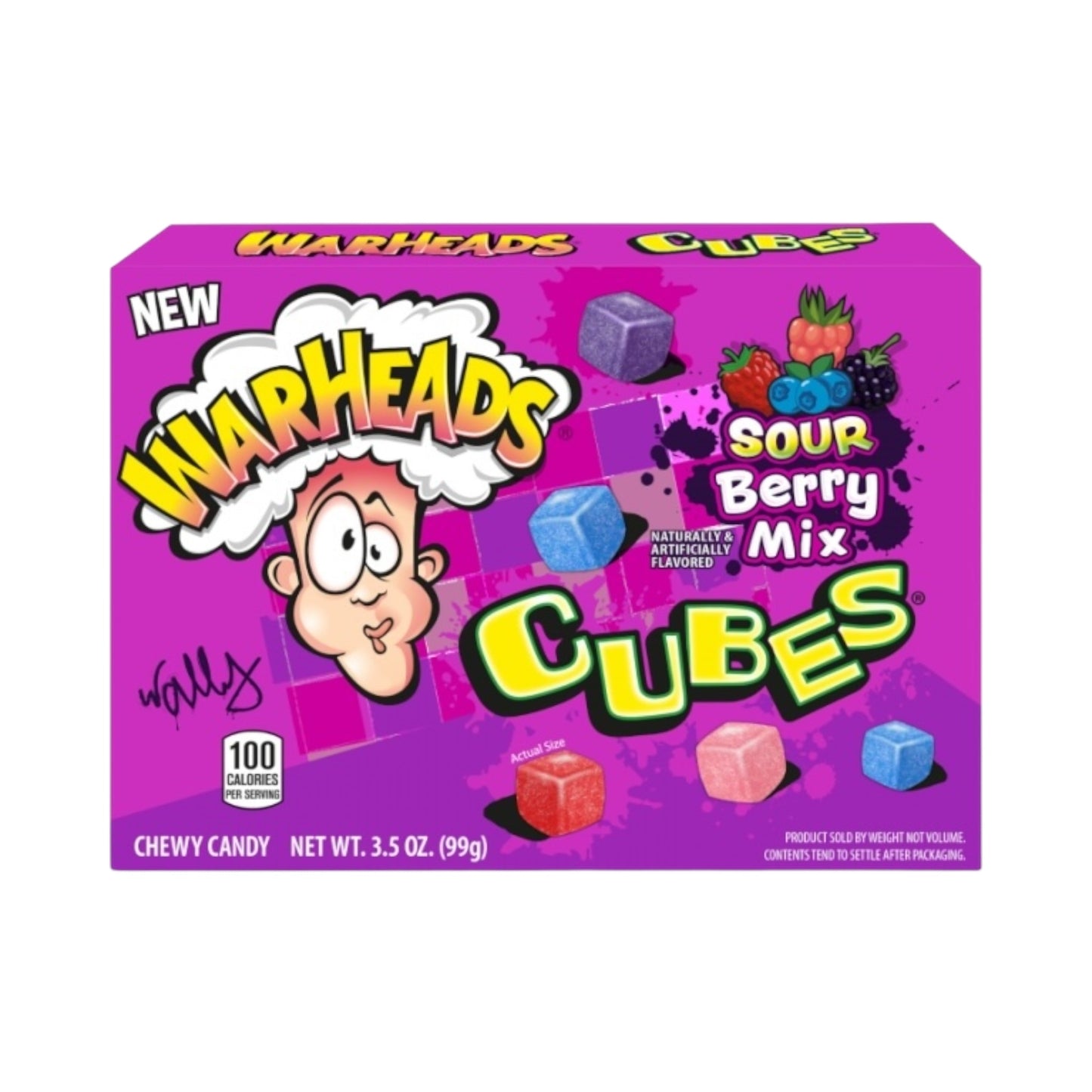 Warheads Sour Berry Mix Cubes - 3.5oz (99g) - Theatre Box