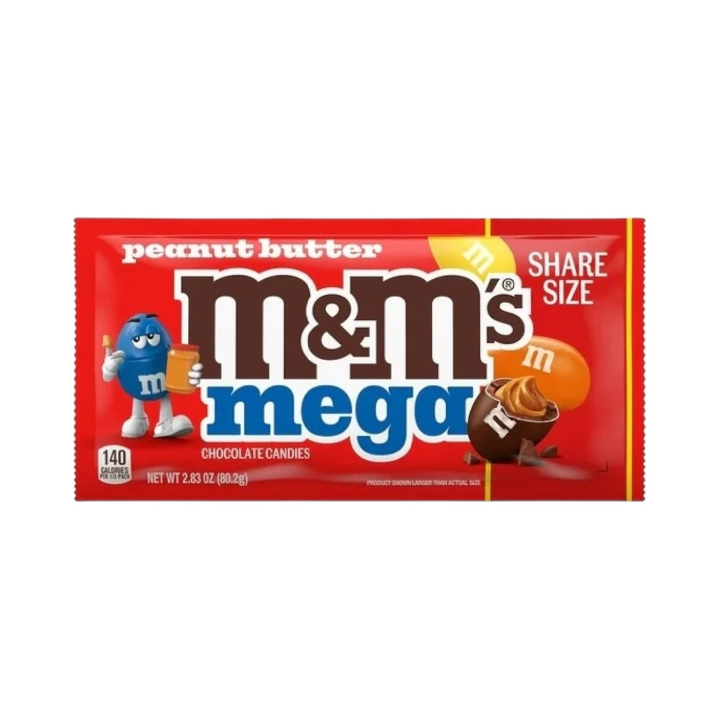M&M's Mega Peanut Butter Milk Chocolate Candy Share Size - 2.83oz (80.2g)