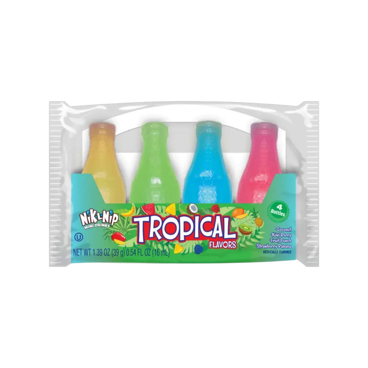 Nik-L-Nip Tropical Wax Bottles 4-Pack - 1.39oz (39g)