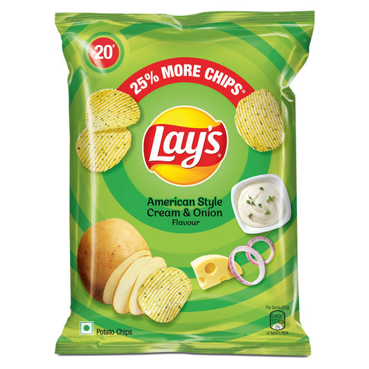Lay's American Style Cream & Onion Flavour Chips - 50g