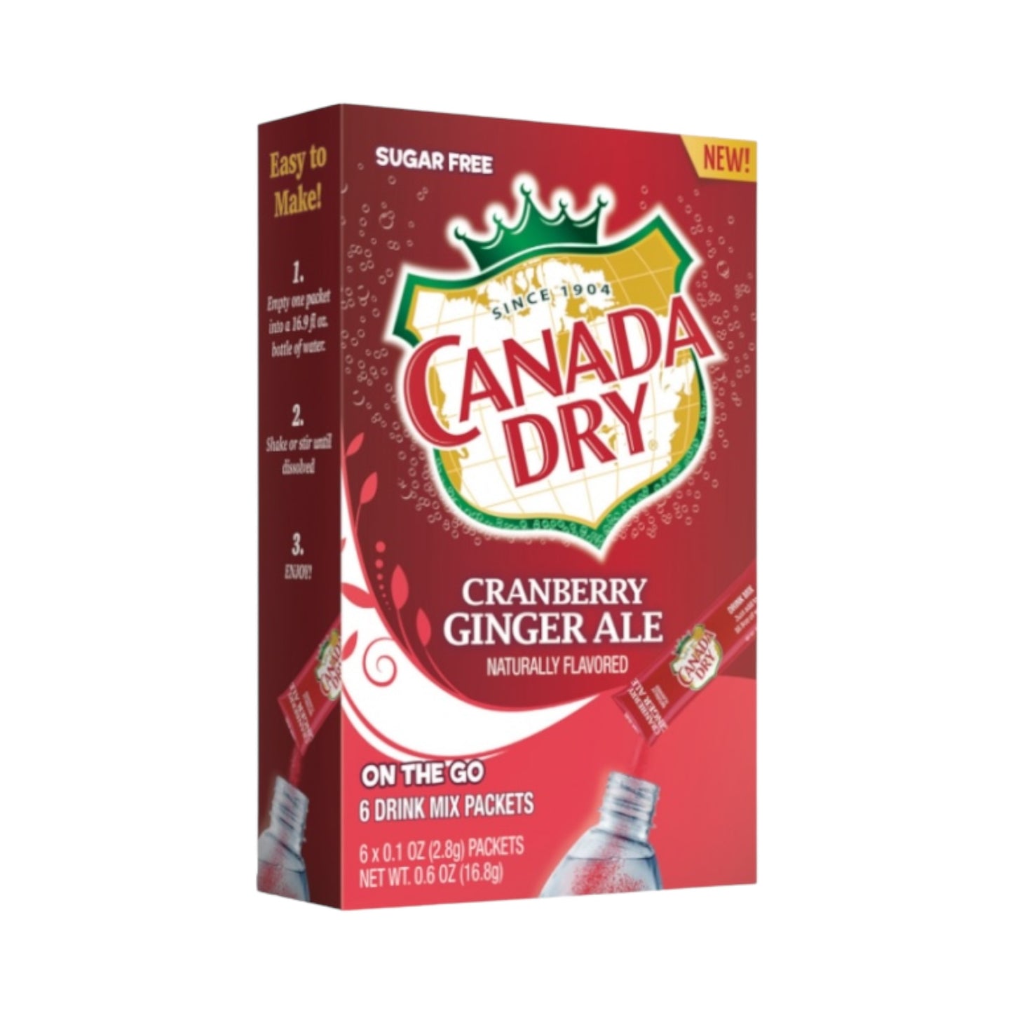 Canada Dry On To Go Cranberry Ginger Ale Drink Mix - 6 Pack - 0.6oz (16.8g)