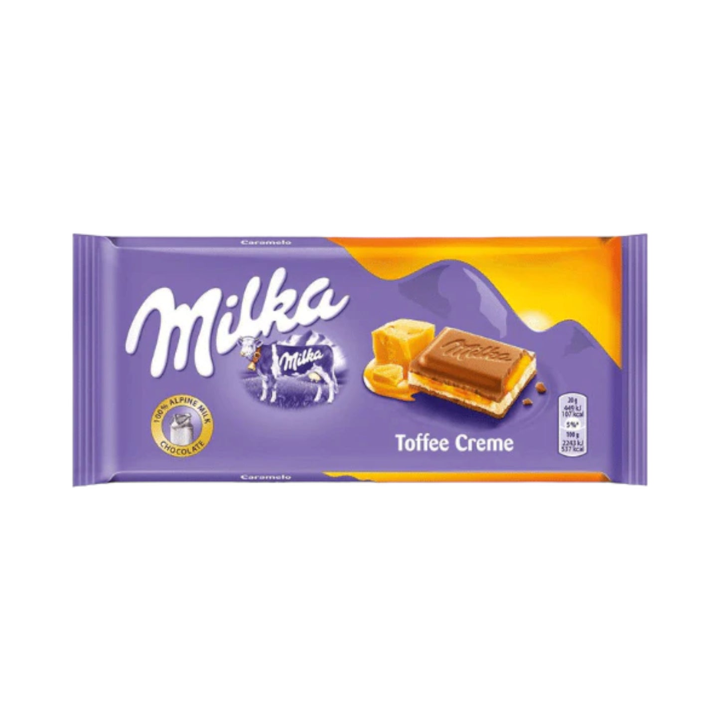 Milka Toffee Cream Milk Chocolate Bar - 100g