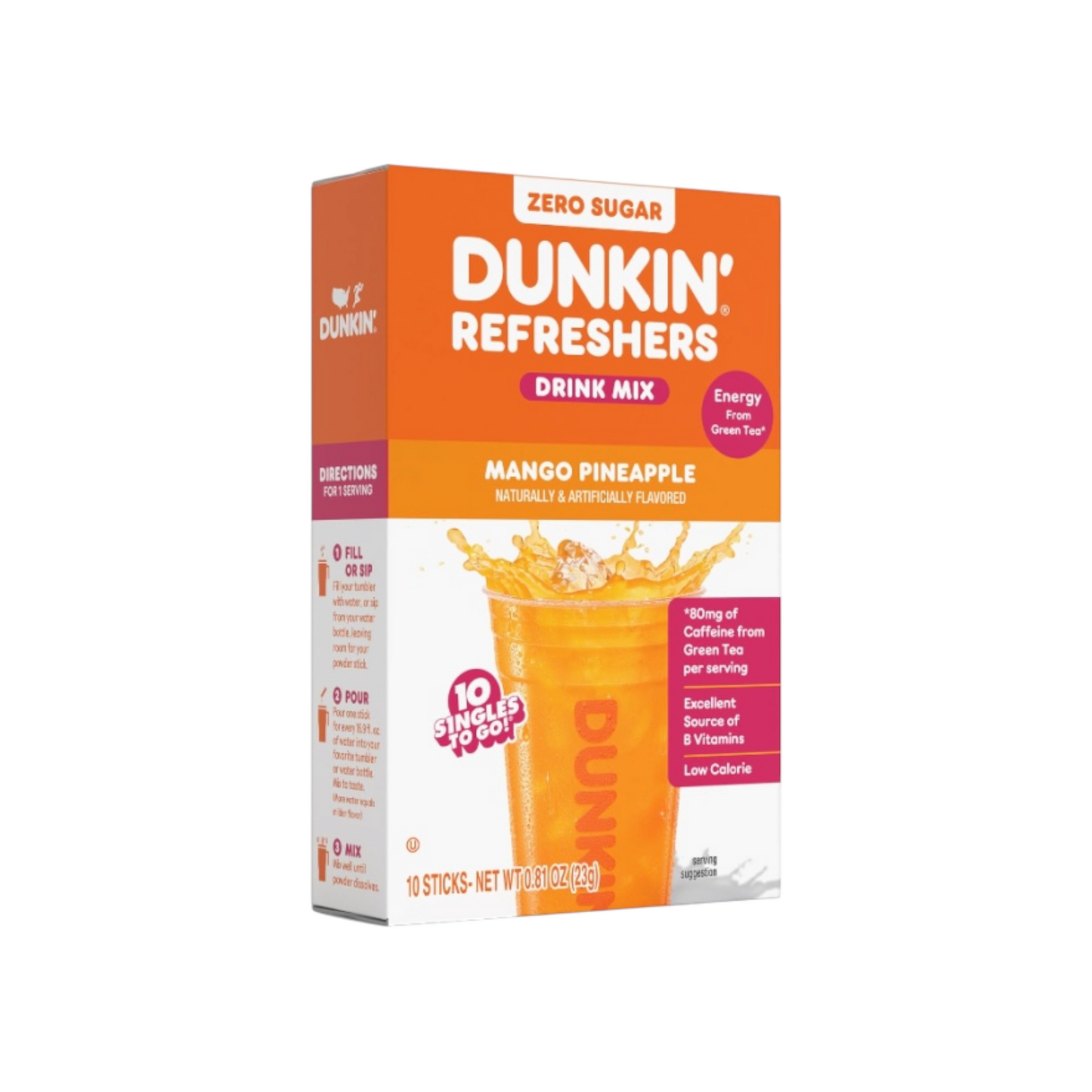 Dunkin' Refreshers Singles To Go Mango Pineapple 10pk - 0.81oz (23g)