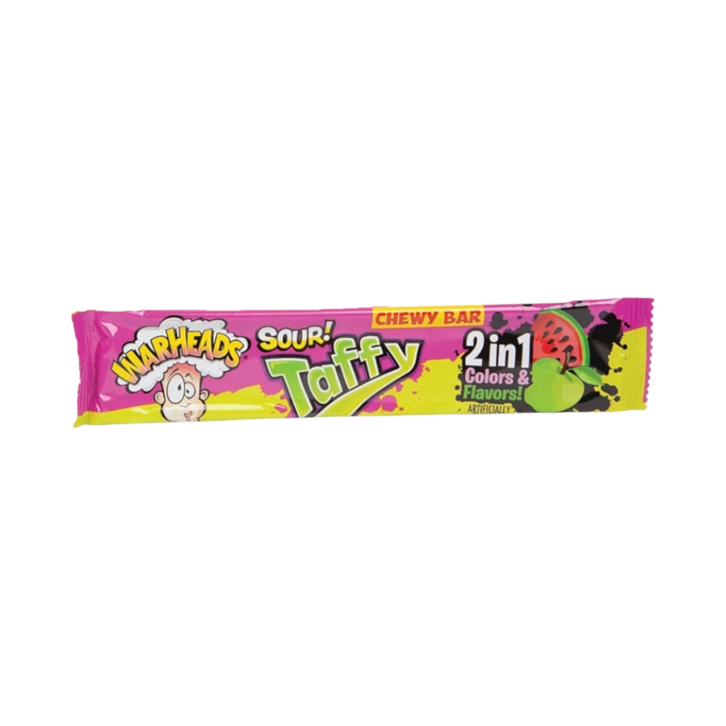 Warheads Taffy Bar 2in1 Green Apple Watermelon - 1.49oz (42g)