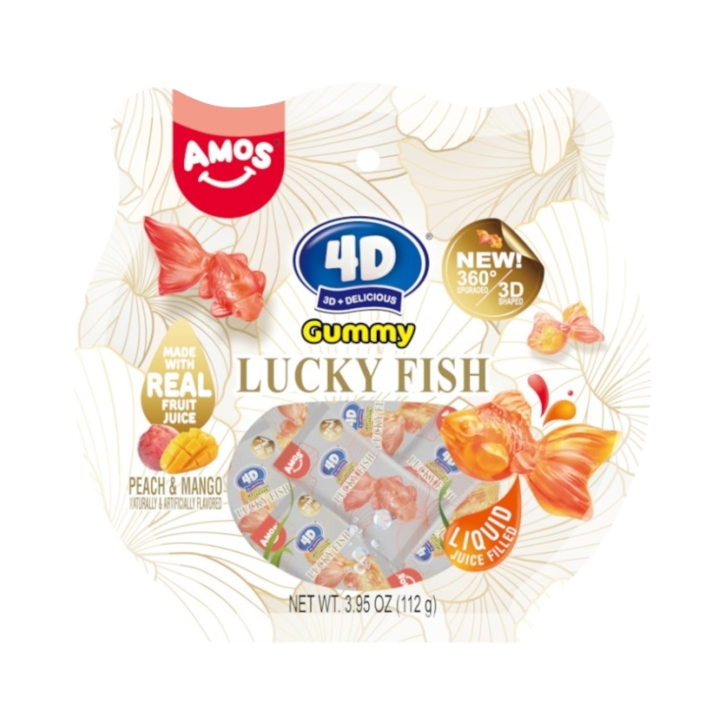 Amos 4D Gummy Lucky Fish - 3.95oz (112g)