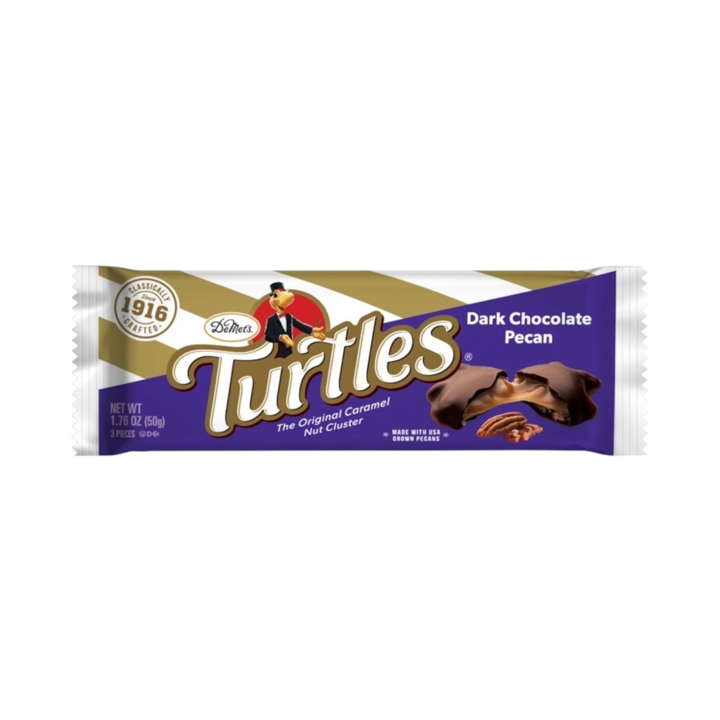 DeMet's Turtle Dark Chocolate Pecan 3pc - 1.76oz (50g)