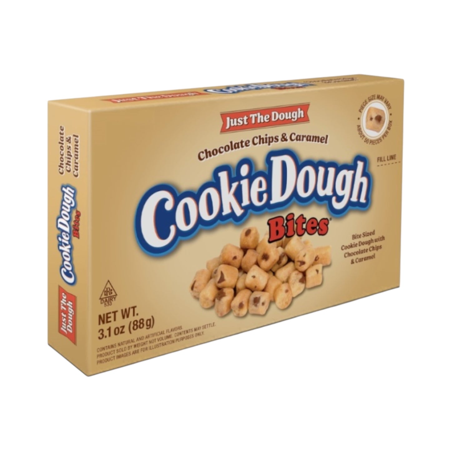 Cookie Dough Bites Just The Dough Chocolate Chips & Caramel - 3.1oz (88g)