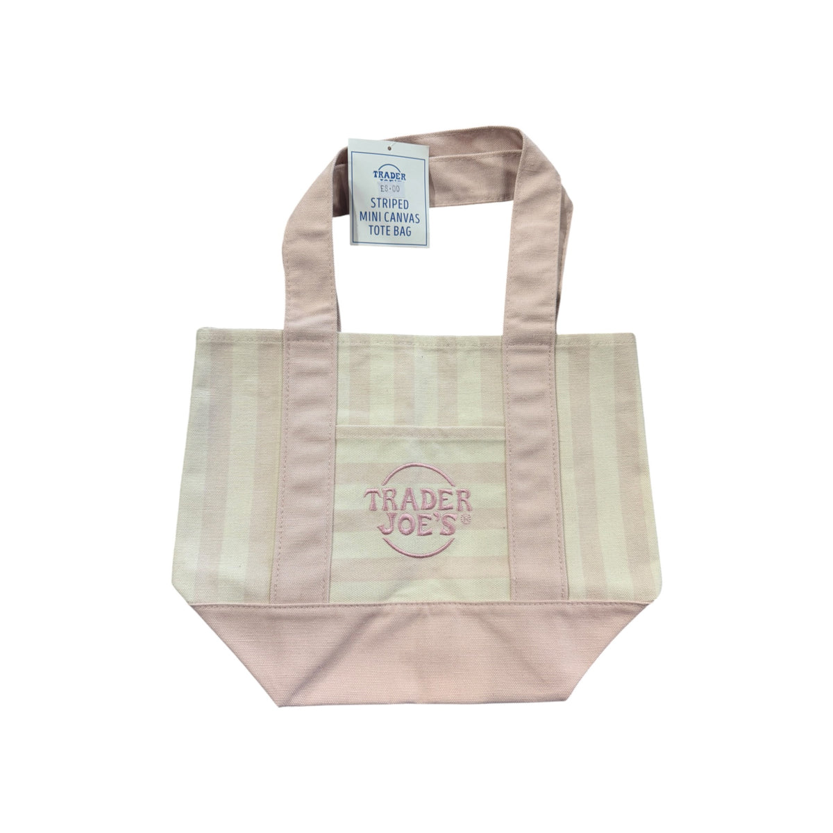 NEW - Trader Joes Reusable Tote Bag - Small - Pink Striped