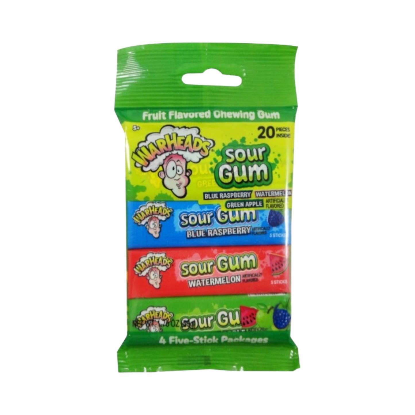 Warheads Sour Gum 4Pk - 1.76oz (50g)