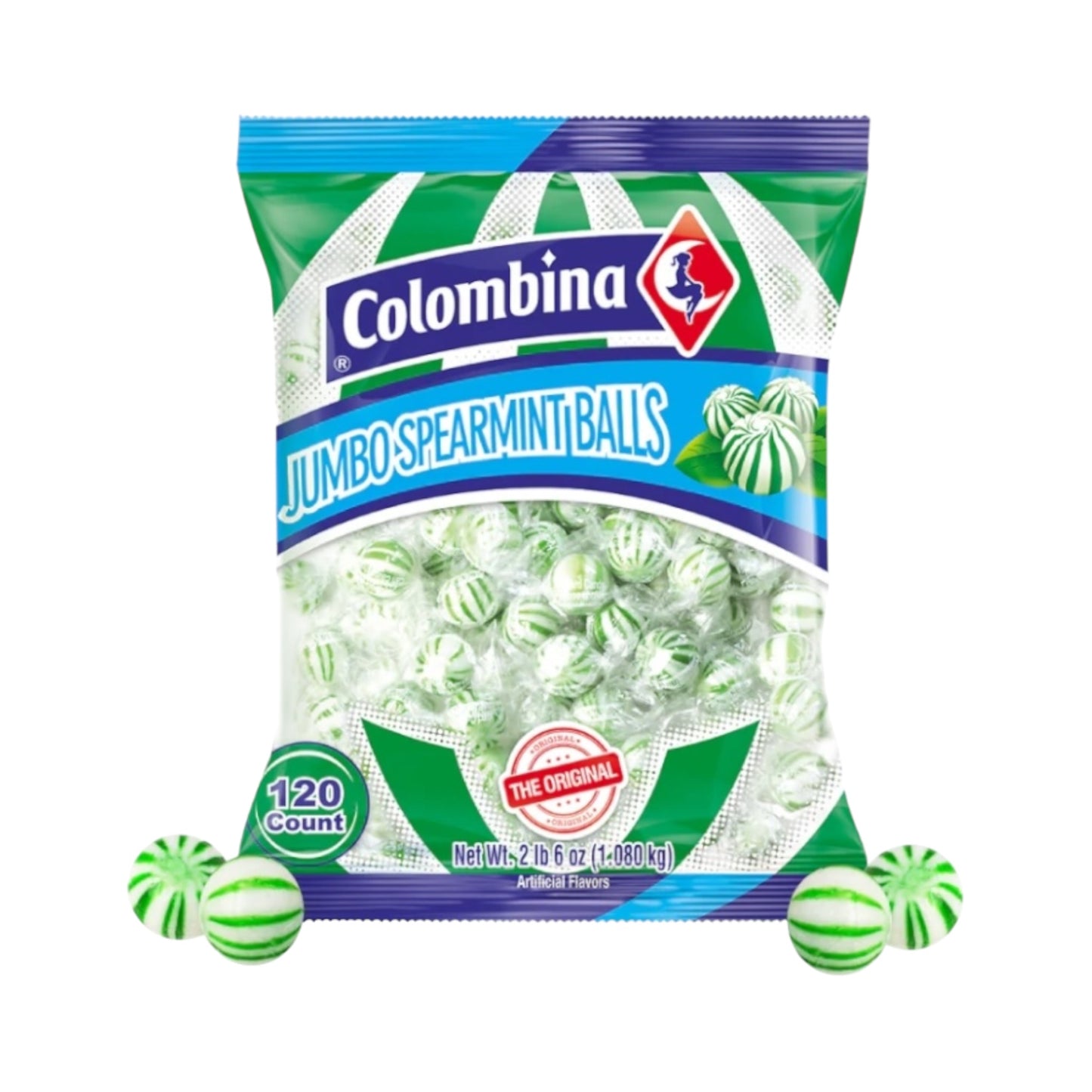 Colombina Jumbo Balls Spearmint - 2.Lb 6oz (1.08kg)
