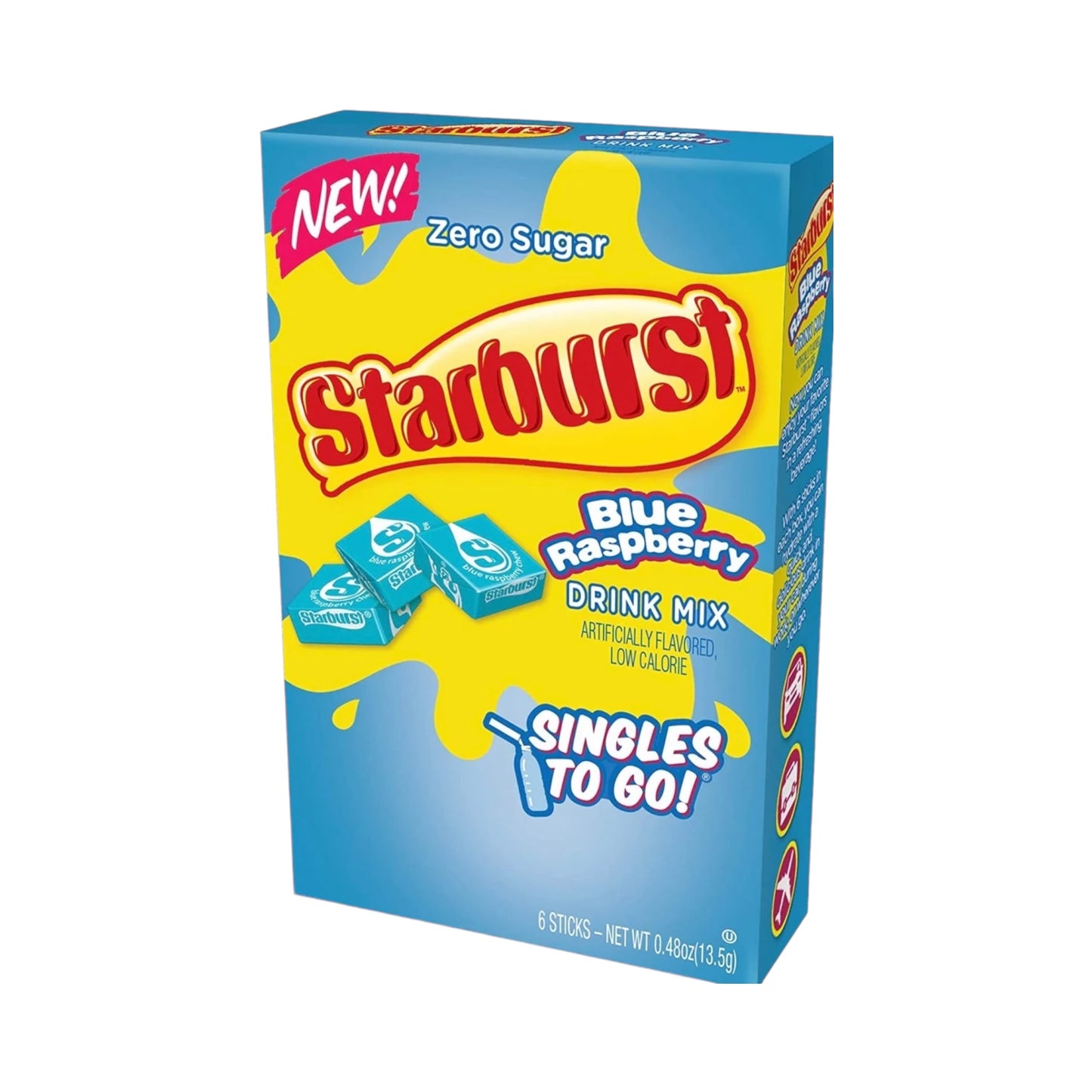 Starburst Zero Sugar Blue Raspberry Singles To Go - 0.48oz (13.5g)