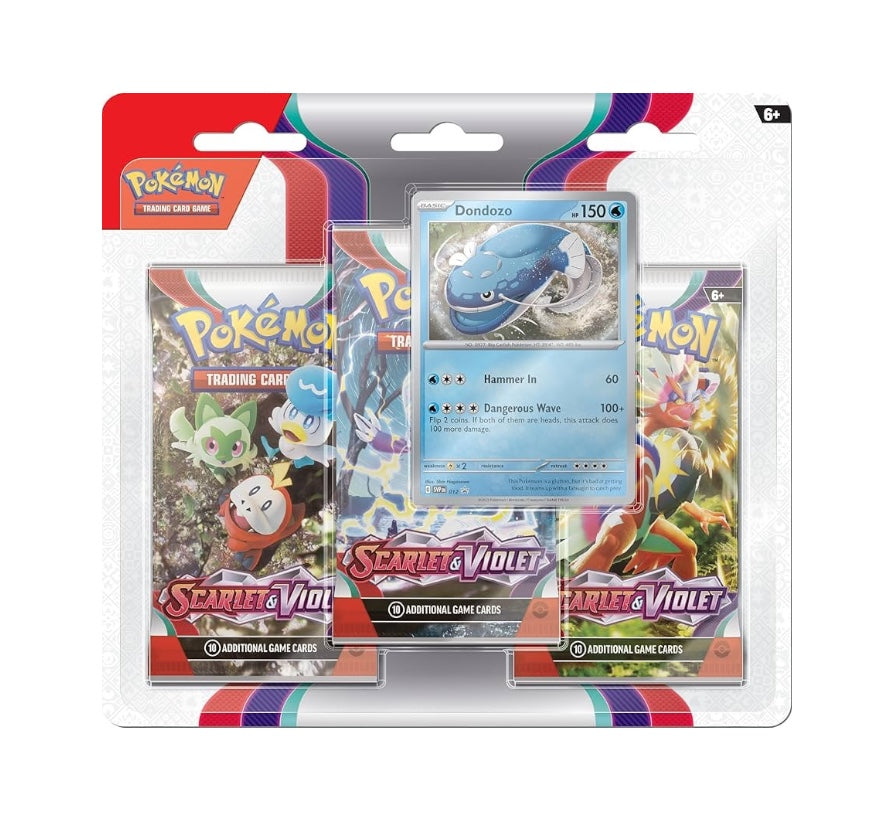 triple booster pack pokemon Pokemon Scarlet + Violet Triple Booster pack Blister (Dondozo) – USA Bites