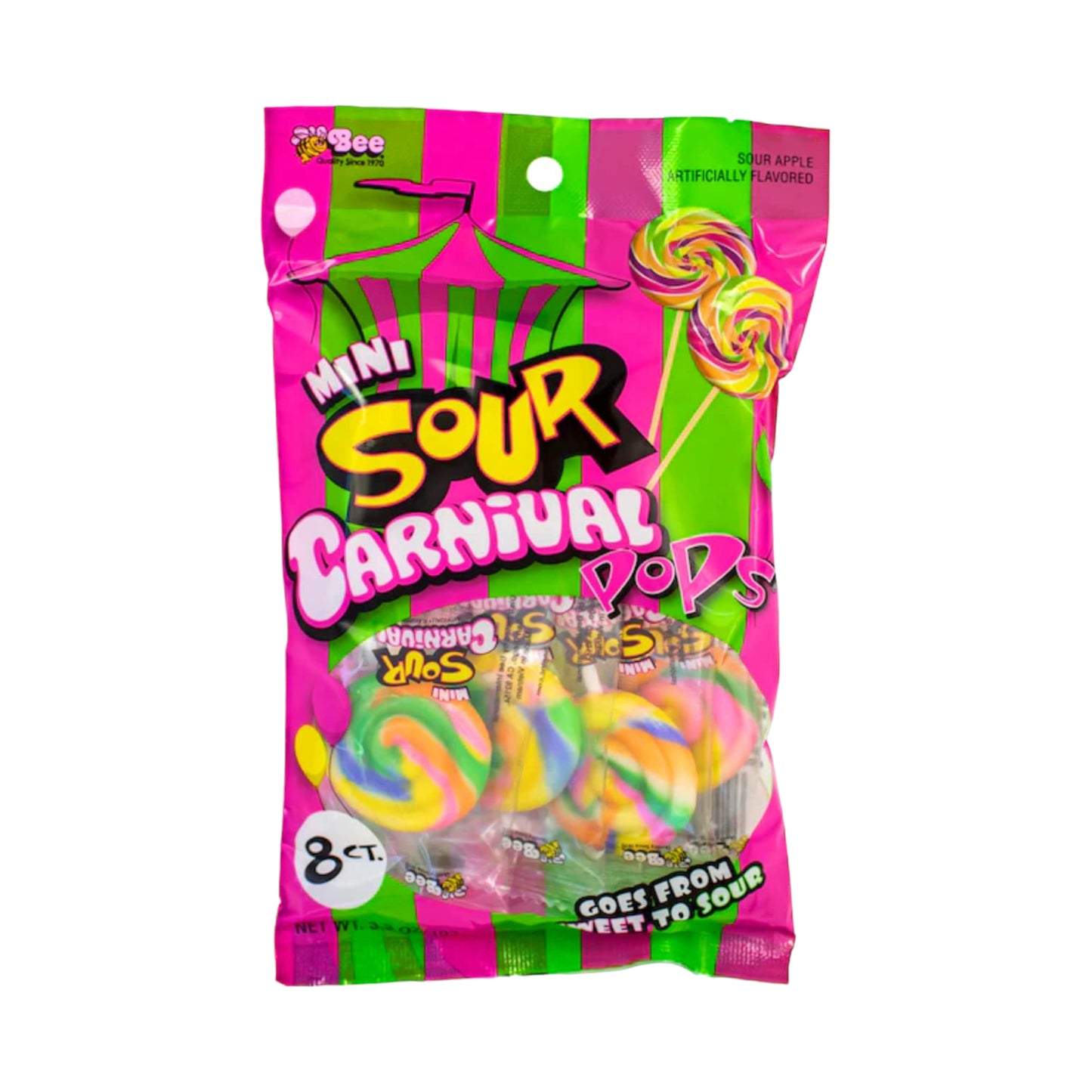 Mini Sour Carnival Pops Peg Bag - 2.9oz (84g)