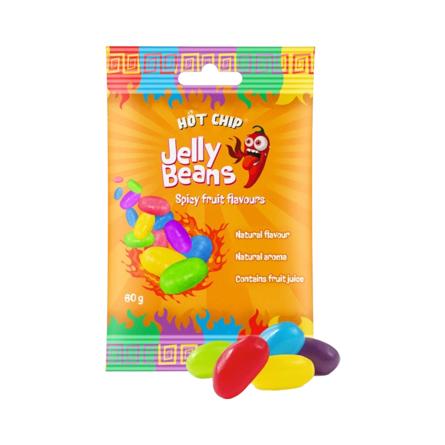 Hot Chip Jelly Beans Spicy Fruit Flavours - 60g