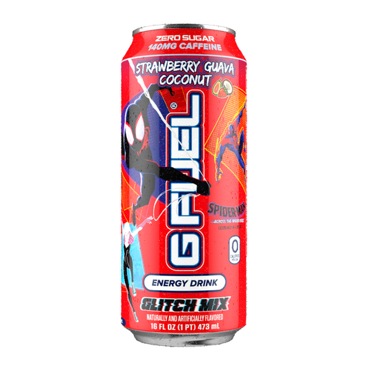G FUEL - Spider-Verse Glitch Mix Red (Strawberry Guava Flavour) Zero Sugar Energy Drink - 16fl.oz (473ml)