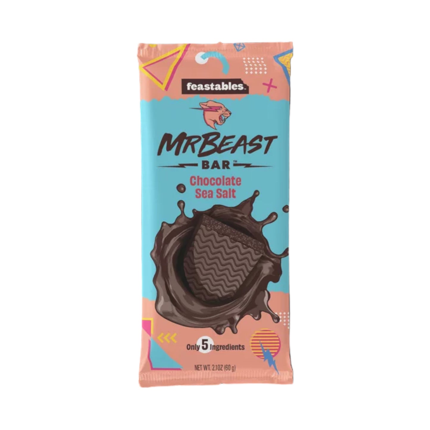Feastables MrBeast Sea Salt Dark Chocolate Bar, 2.1 oz (60g), 1 bar