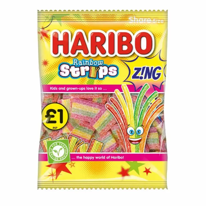 Haribo Rainbow Strips Z!NG - 130g