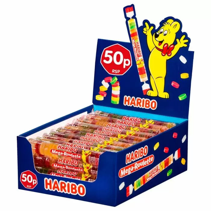 Haribo Mega Roulette Rolls 45g 50p PMP