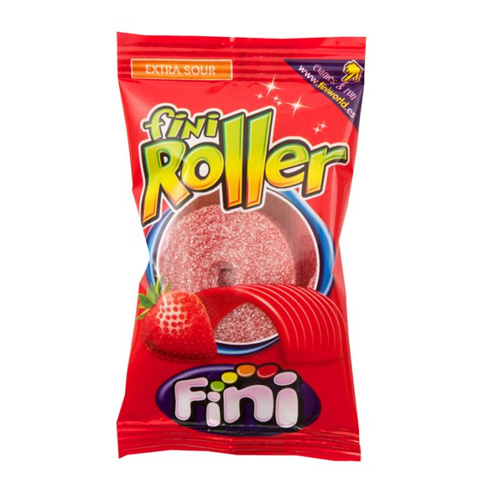 Fini Fizzy Strawberry Rollers - 20g