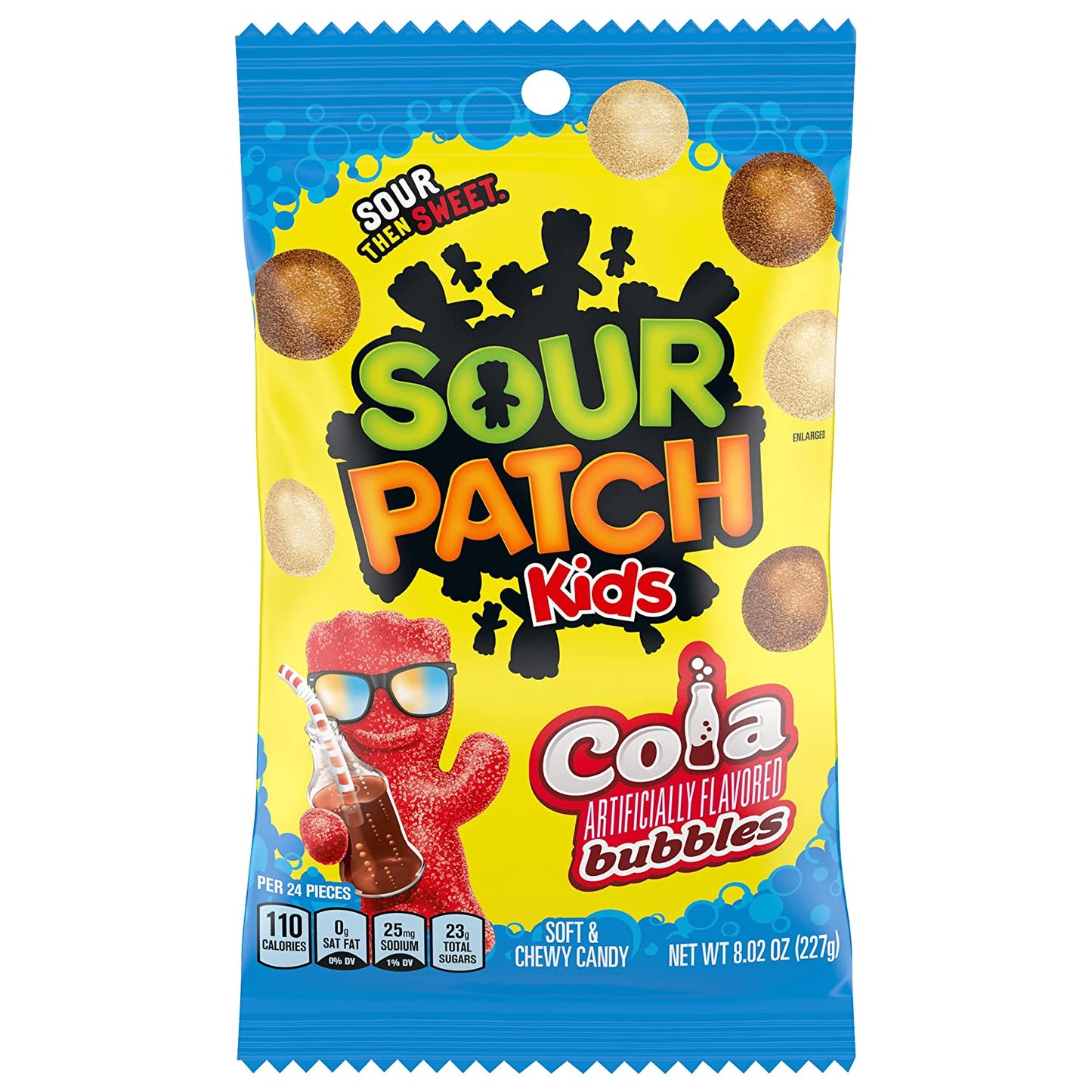 SOUR PATCH COLA BUBBLES - 8 OZ PEG BAG (226g)