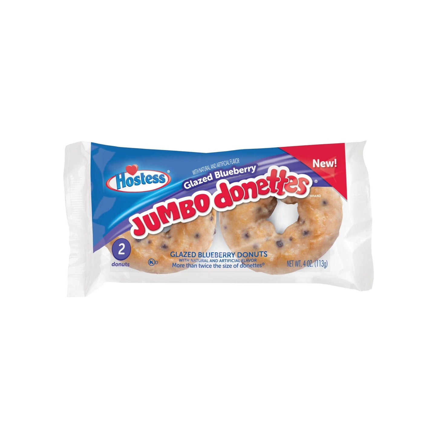 Hostess - Glazed Blueberry Jumbo Donettes - Twin Pack - 4oz