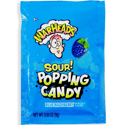 Warheads Popping Candy Sour Blue Raspberry - 0.33oz