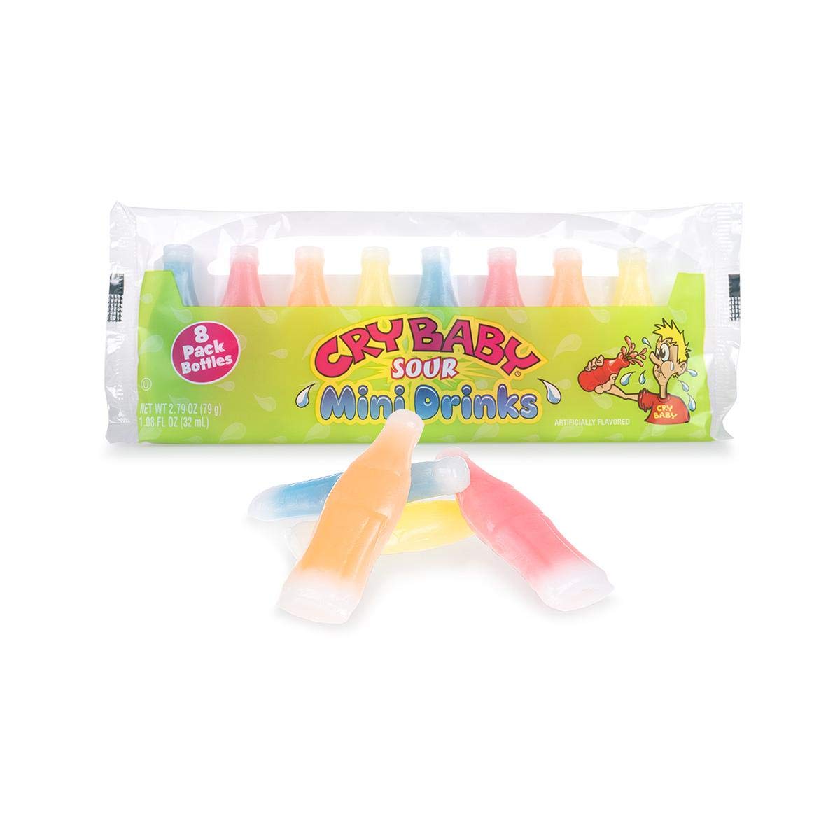 Cry Baby Wax Bottle Sour Mini Drinks 8 Pack - 2.79oz (79g)