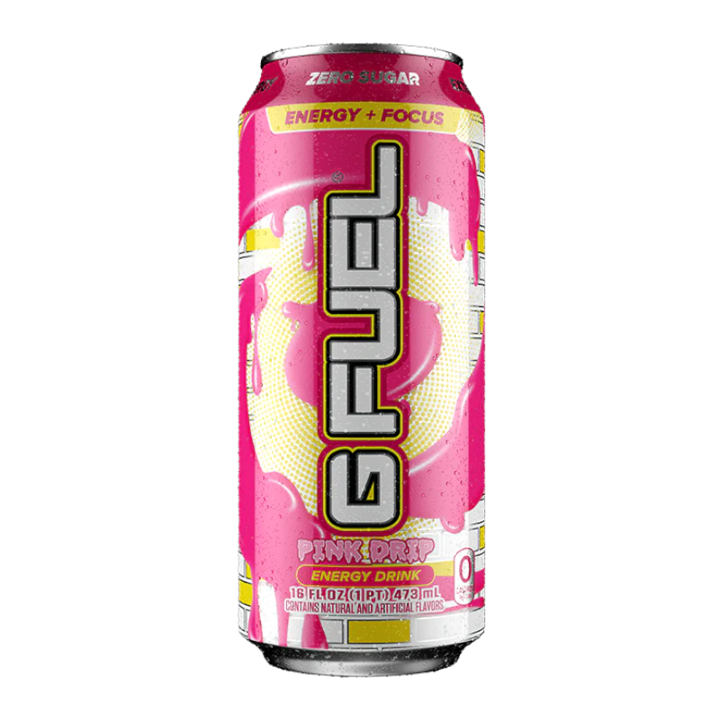 G FUEL - Pink Drip (Pink Fruit Chew Candy Flavour) Zero Sugar Energy Drink - 16fl.oz (473ml)