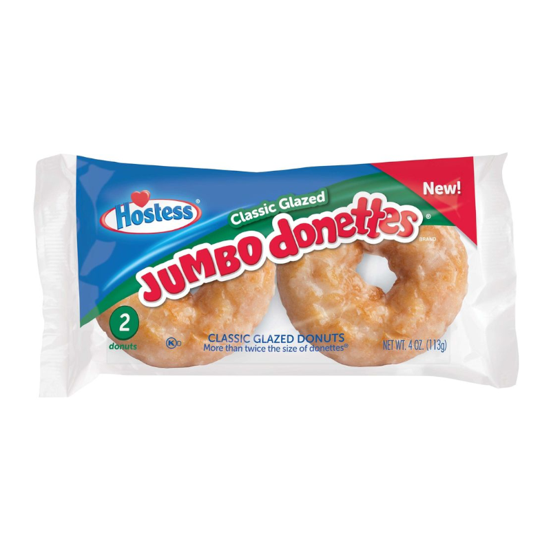 Hostess Jumbo Glazed Donettes - Twin Pack - 4oz (113g)