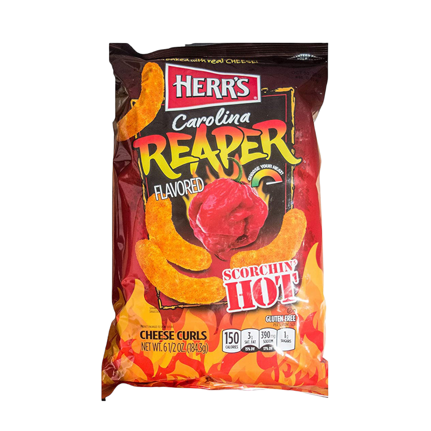 Herr's Carolina Reaper Flavoured Cheese Curls - 6oz (170g)