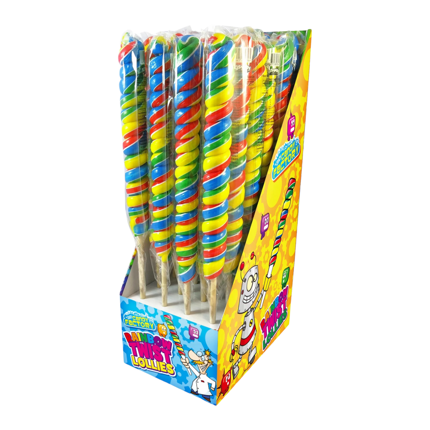 Crazy Candy Factory Rainbow Twist Lollipops 125g