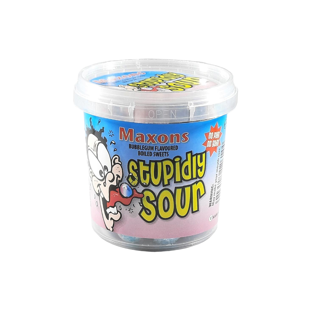 Maxons Stupidly Sour Bubblegum Flavour Boiled Sweets - 100g