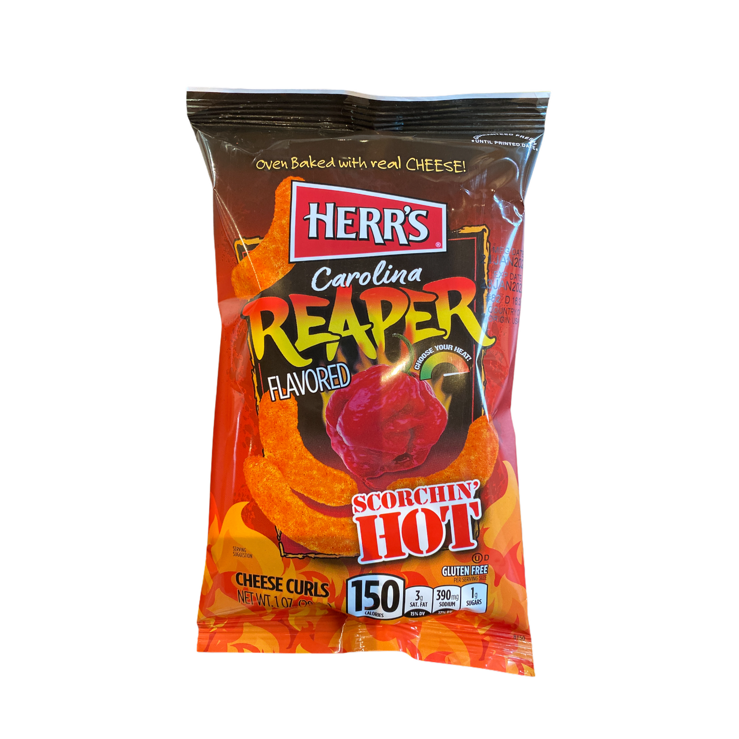 Herr's Carolina Reaper Flavoured Cheese Curls - 1oz (28.4g)