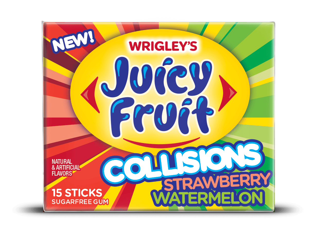 Juicy Fruit Collisions Strawberry Watermelon Gum 15 piece
