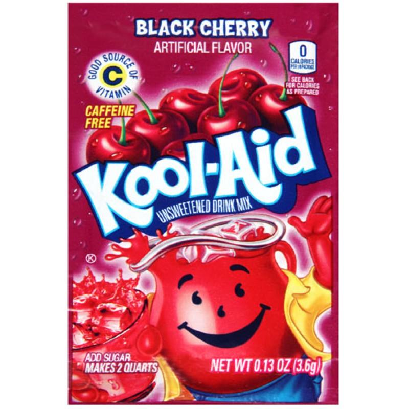 Kool Aid Black Cherry Unsweetened Drink Mix Sachet - 0.13oz (3.6g)