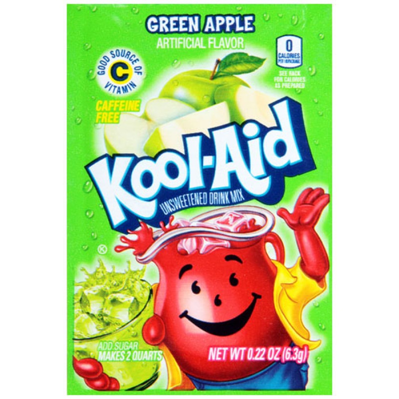 Kool-Aid Green Apple Unsweetened Drink Mix Sachet - 0.22oz (6.3g)