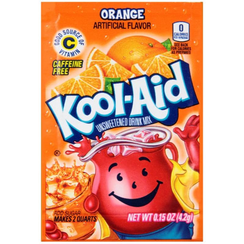 Kool Aid Orange Unsweetened Drink Mix Sachet - 0.15oz (4.25g)