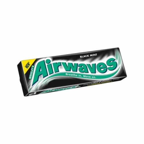 Airwaves Black Mint Flavour Sugarfree Chewing Gum 10 Pieces Usa Bites
