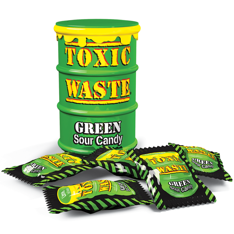 Toxic Waste Green Drum Extreme Sour Candy - 1.5oz (42g)