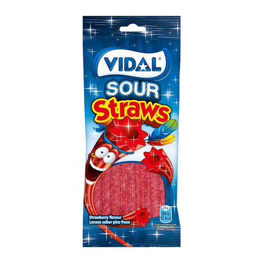 Vidal Fizzy Strawberry Straws - 3.5oz (100g)