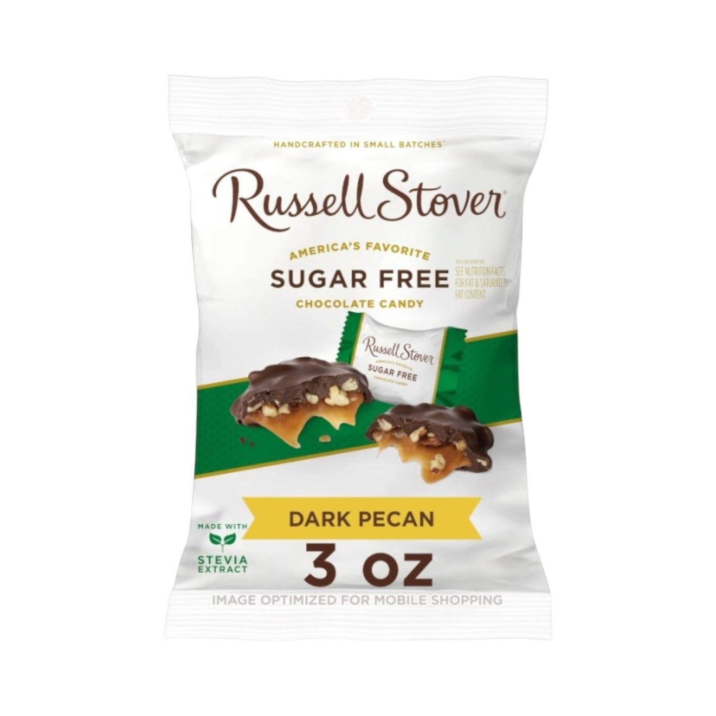 Russell Stover Sugar Free Dark Chocolate Pecan Delight - 3oz (85g)