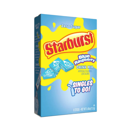 Starburst Duos Drink Mix Blue Raspberry Lemon Flavour Zero Sugar Sachets - 0.58oz (16.5g)