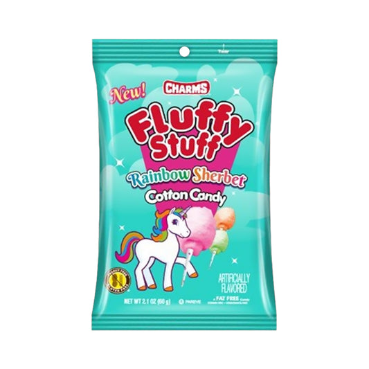 Charms Fluffy Stuff Rainbow Sherbet Cotton Candy - 2.1oz (60g)