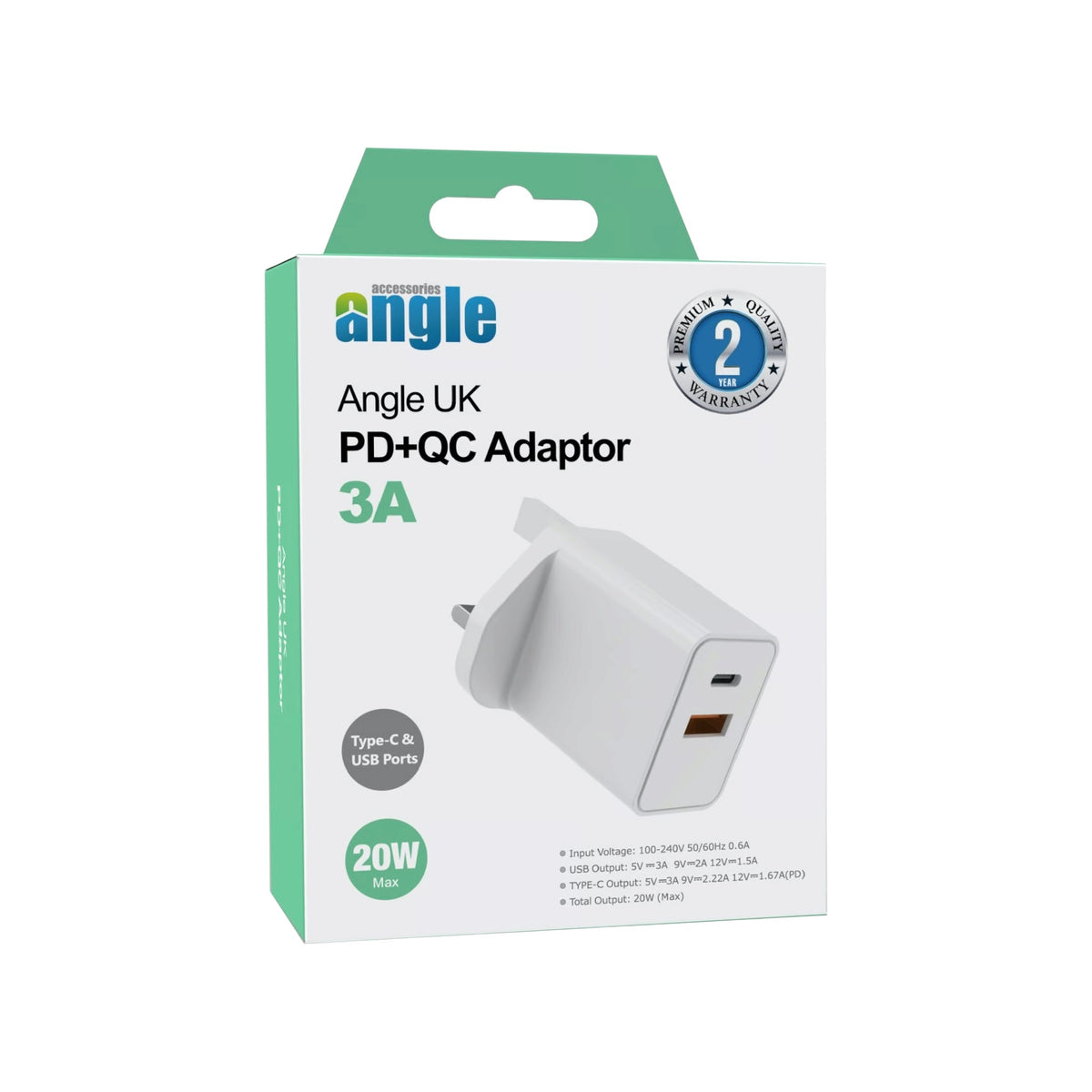 Angle PD+QC Adaptor 3A